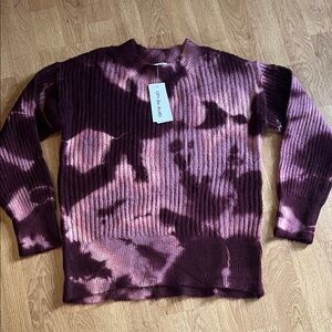 Tie-Dye Crew Neck Sweater - Purple